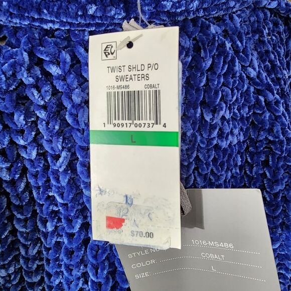 Marled by Reunited Blue Open Sleeve Sweater  Large NWT - Picture 5 of 5